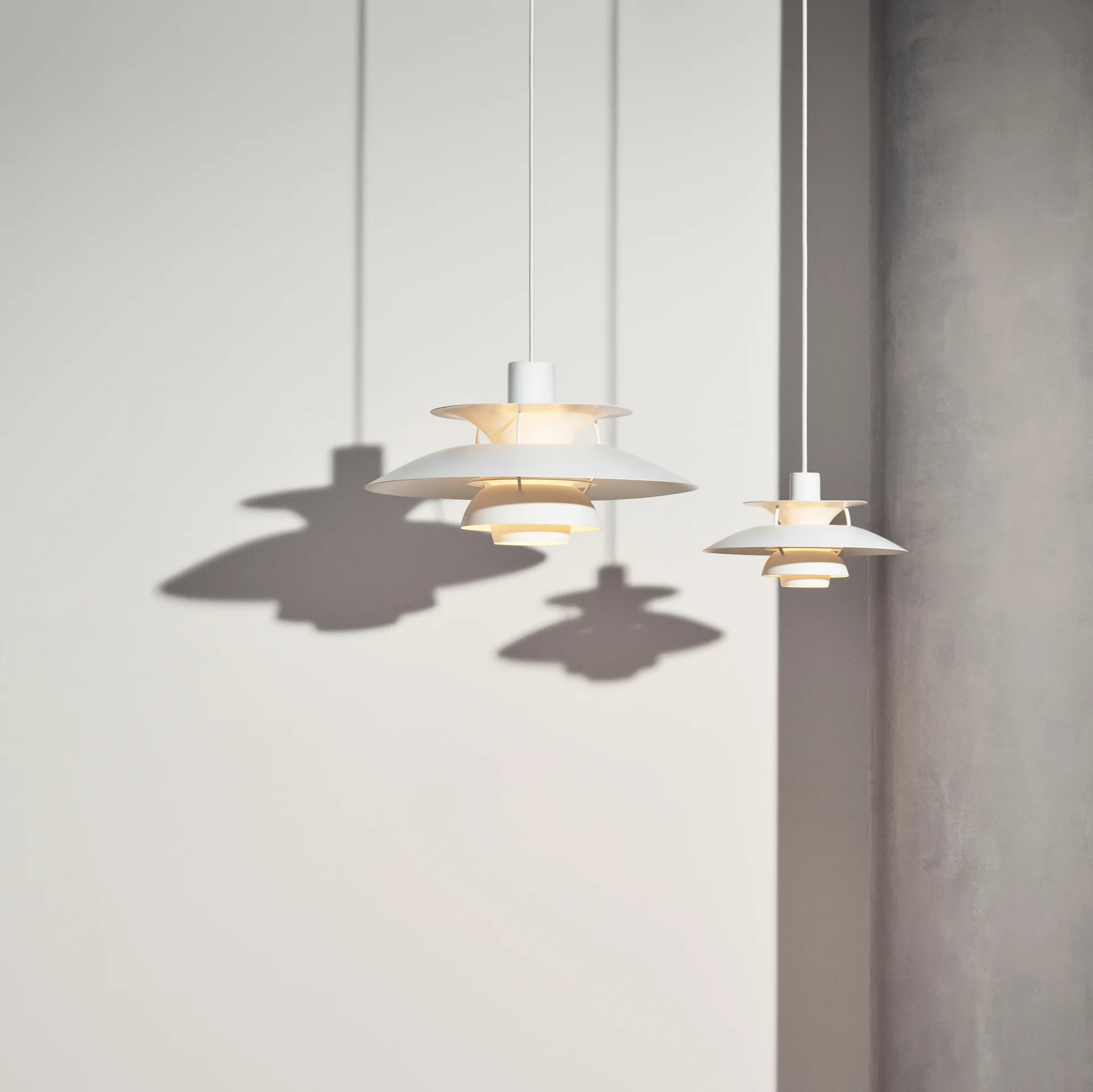 Candeeiro suspenso monochrome PH 5, Branco Louis Poulsen