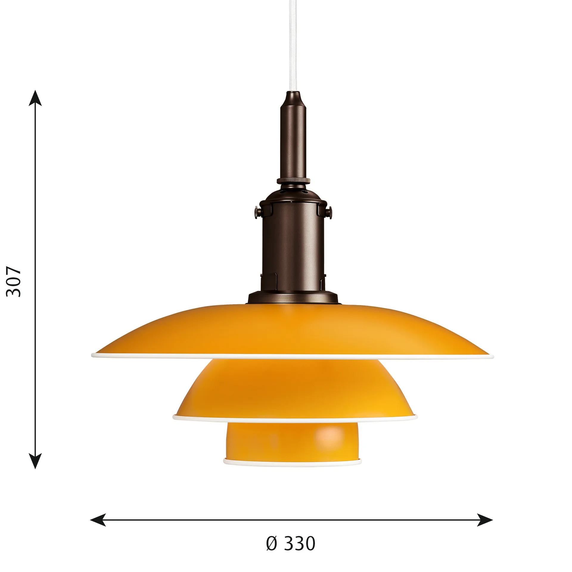 Candeeiro suspenso PH 3½-3, Amarelo Louis Poulsen