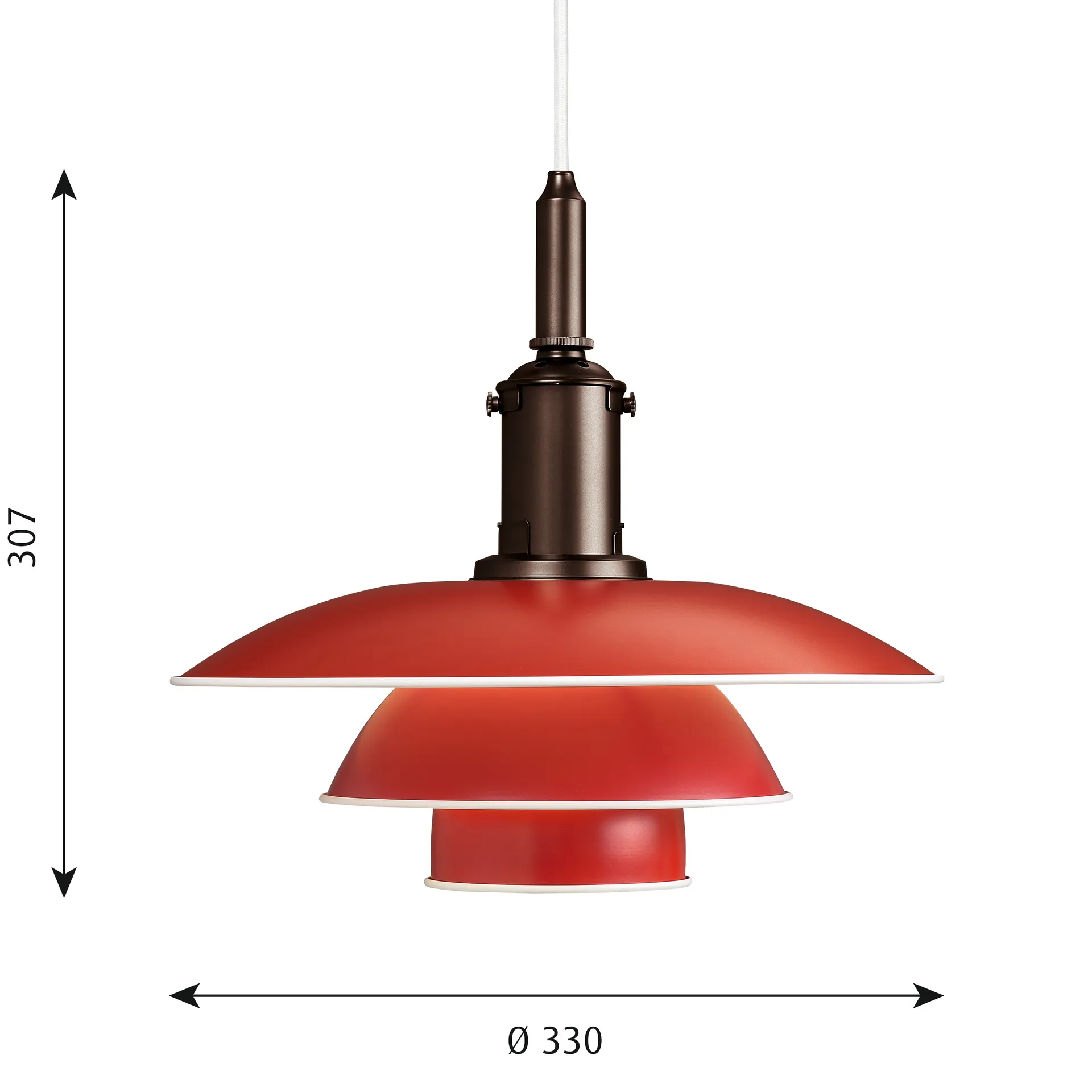 Candeeiro suspenso PH 3½-3, Vermelho Louis Poulsen