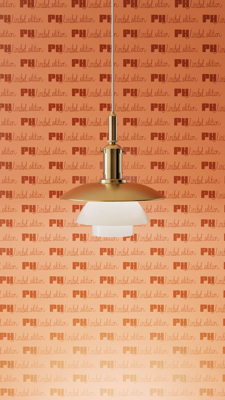 Candeeiro suspenso PH 3/3 Limited Edition, Latão-vidro opala Louis Poulsen