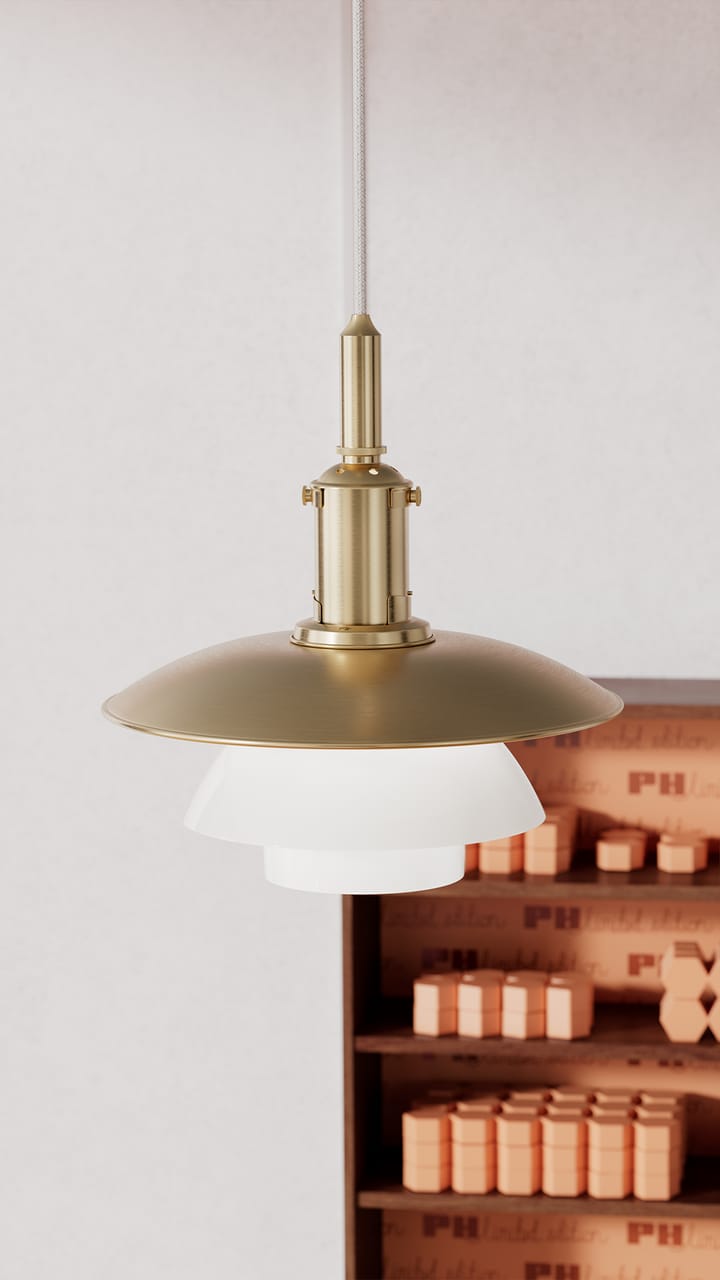 Candeeiro suspenso PH 3/3 Limited Edition, Latão-vidro opala Louis Poulsen