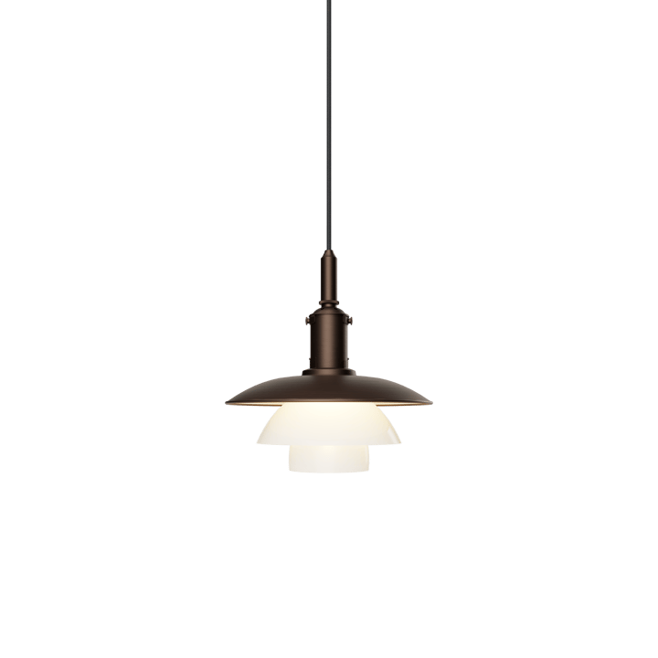 Candeeiro suspenso PH 3/3 Luna, Aged brass-vidro opalino Louis Poulsen