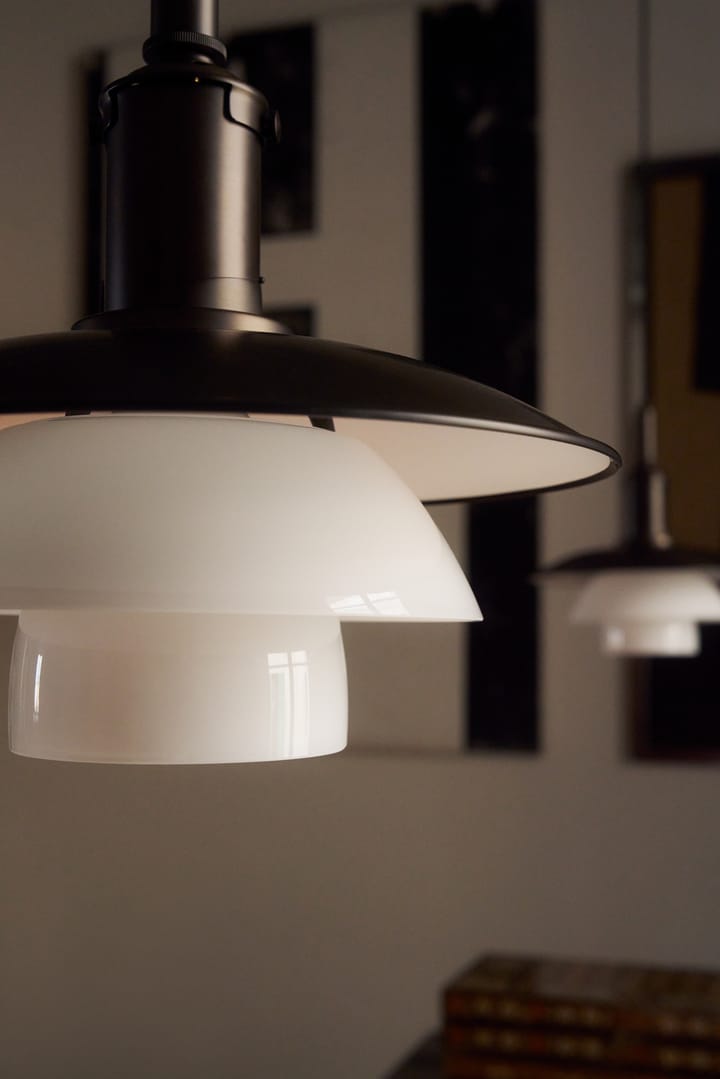 Candeeiro suspenso PH 3/3 Luna, Aged brass-vidro opalino Louis Poulsen