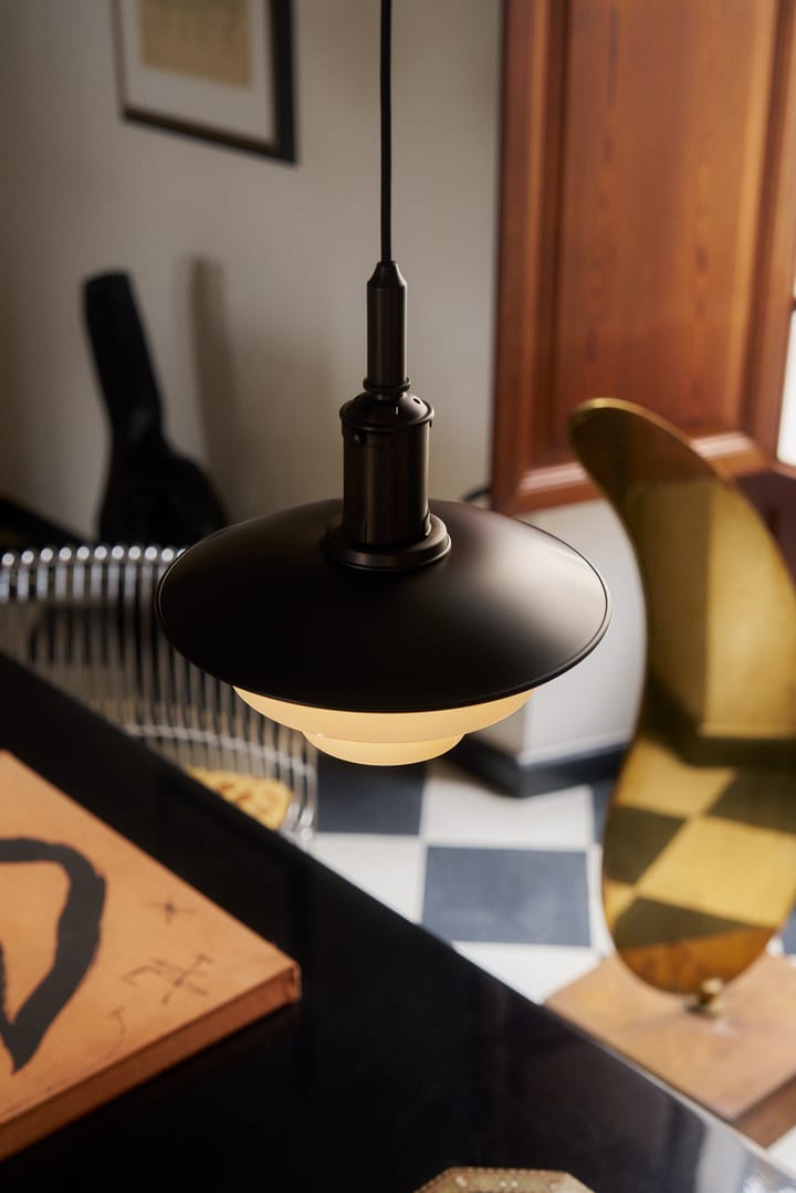 Candeeiro suspenso PH 3/3 Luna, Aged brass-vidro opalino Louis Poulsen