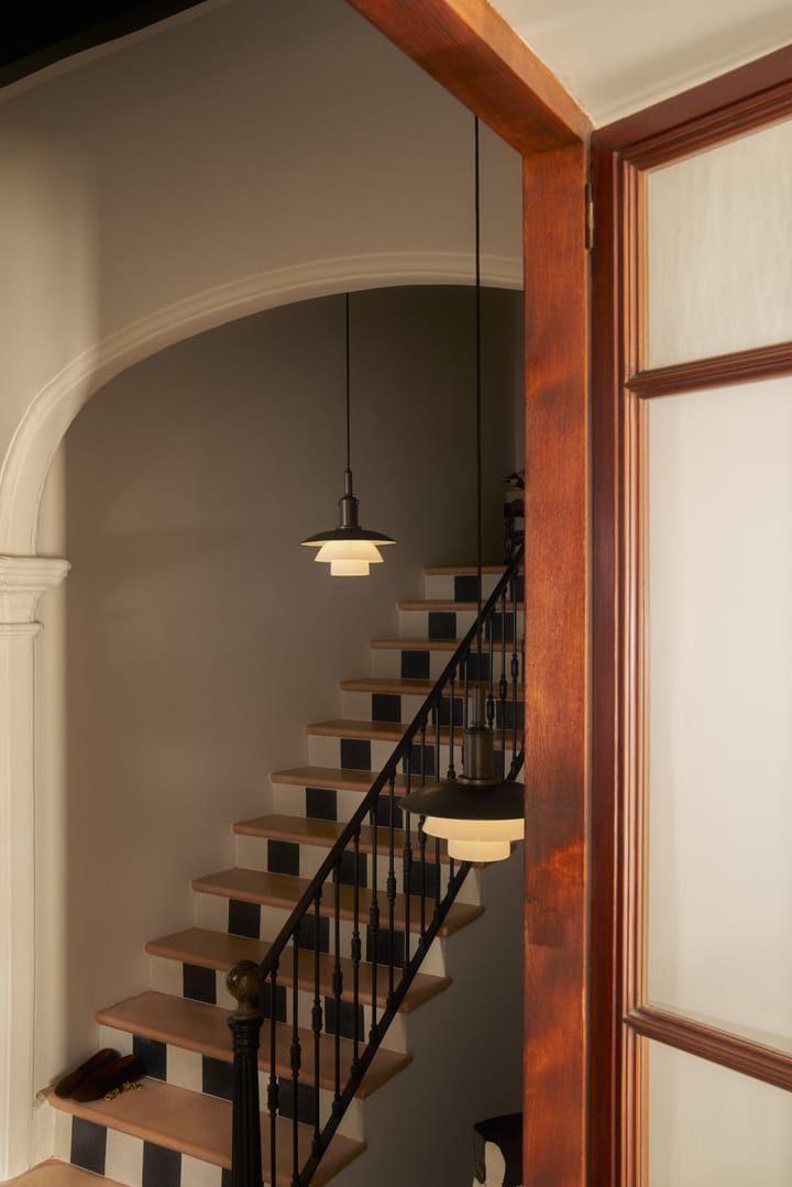 Candeeiro suspenso PH 3/3 Luna, Aged brass-vidro opalino Louis Poulsen