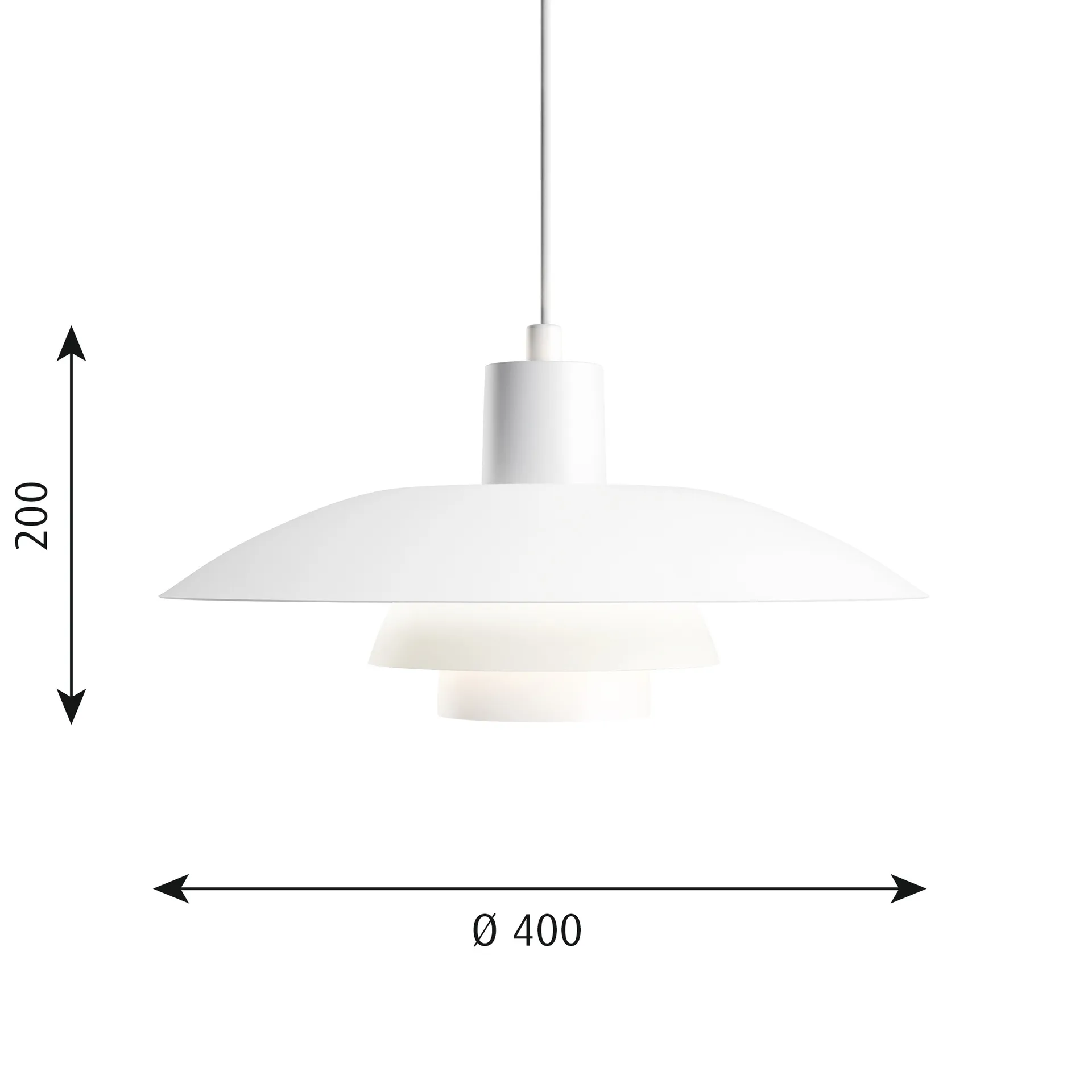 Candeeiro suspenso PH 4/3 Ø40 cm, Branco Louis Poulsen
