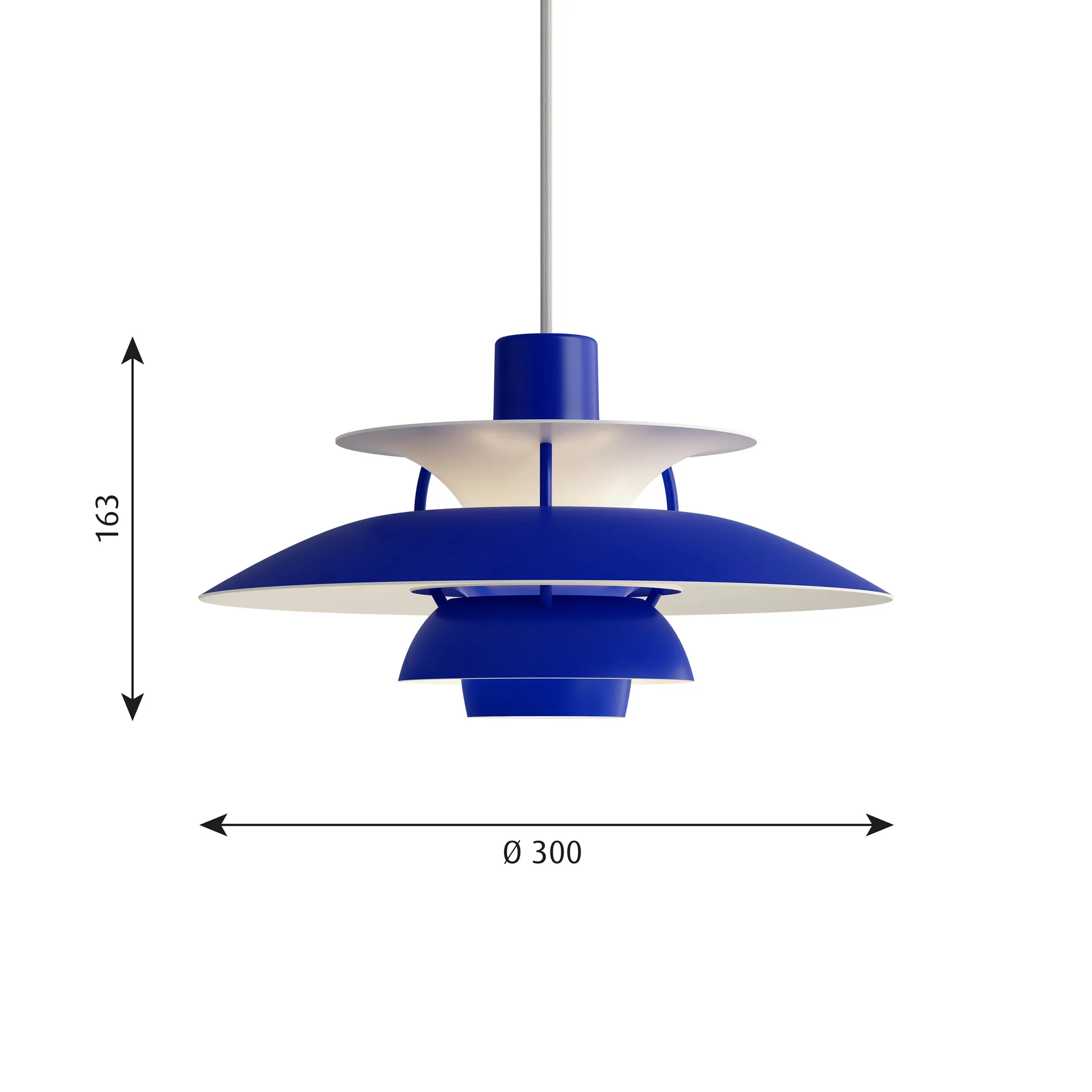 Candeeiro suspenso PH 5, Ø300, Azul Louis Poulsen