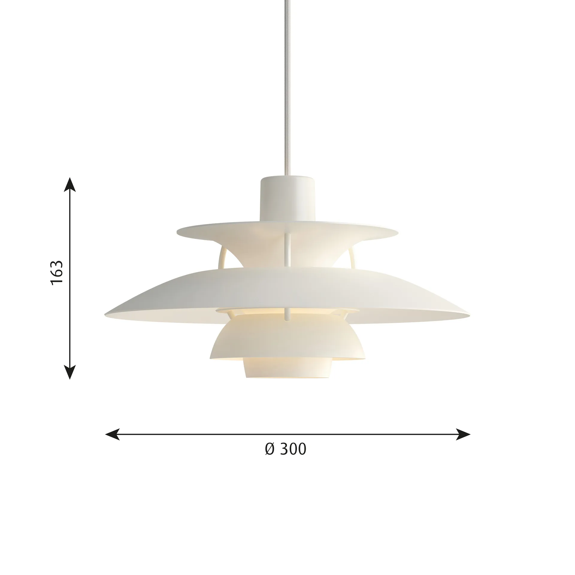 Candeeiro suspenso PH 5, Ø300, Branco Louis Poulsen