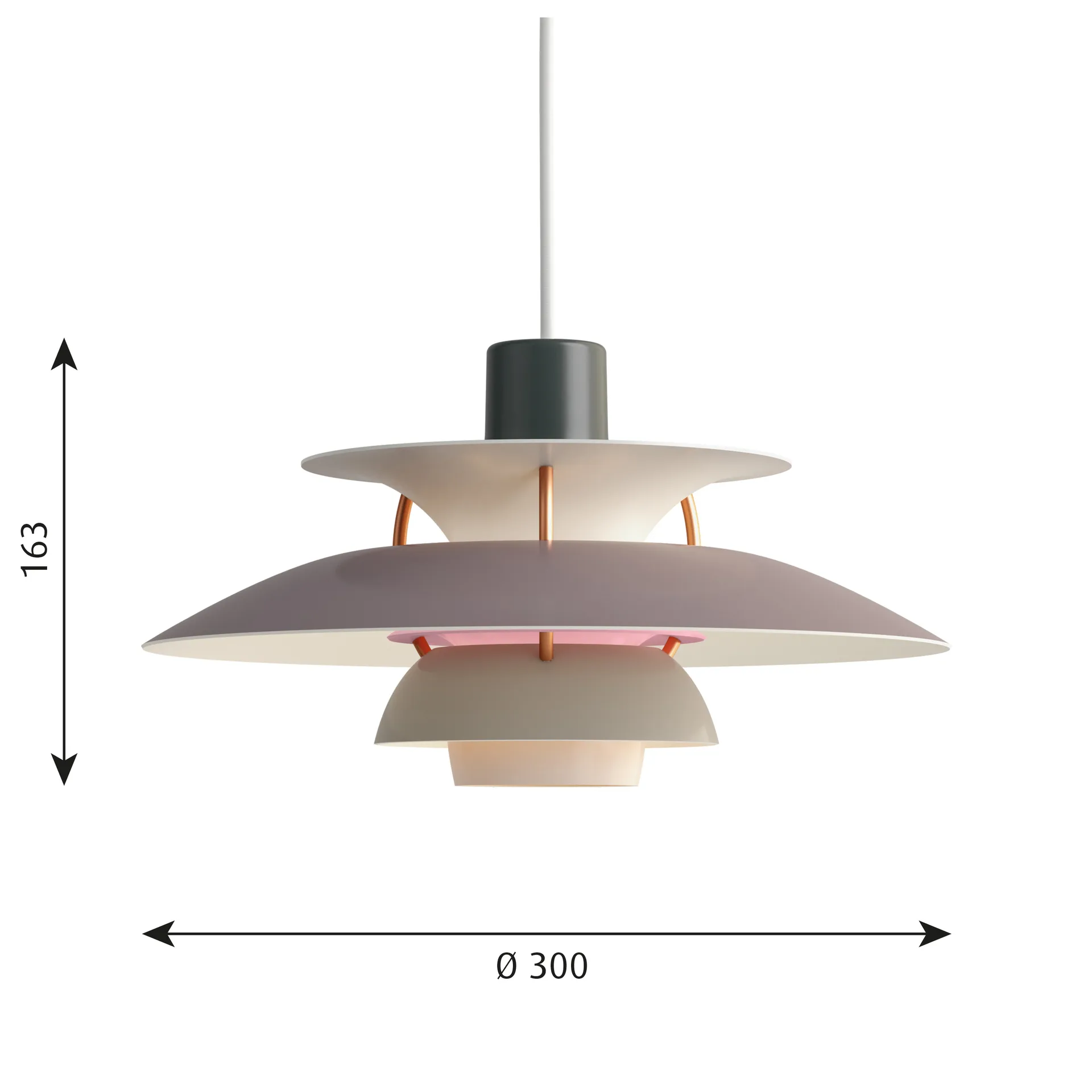 Candeeiro suspenso PH 5, Ø300, Cinza Louis Poulsen