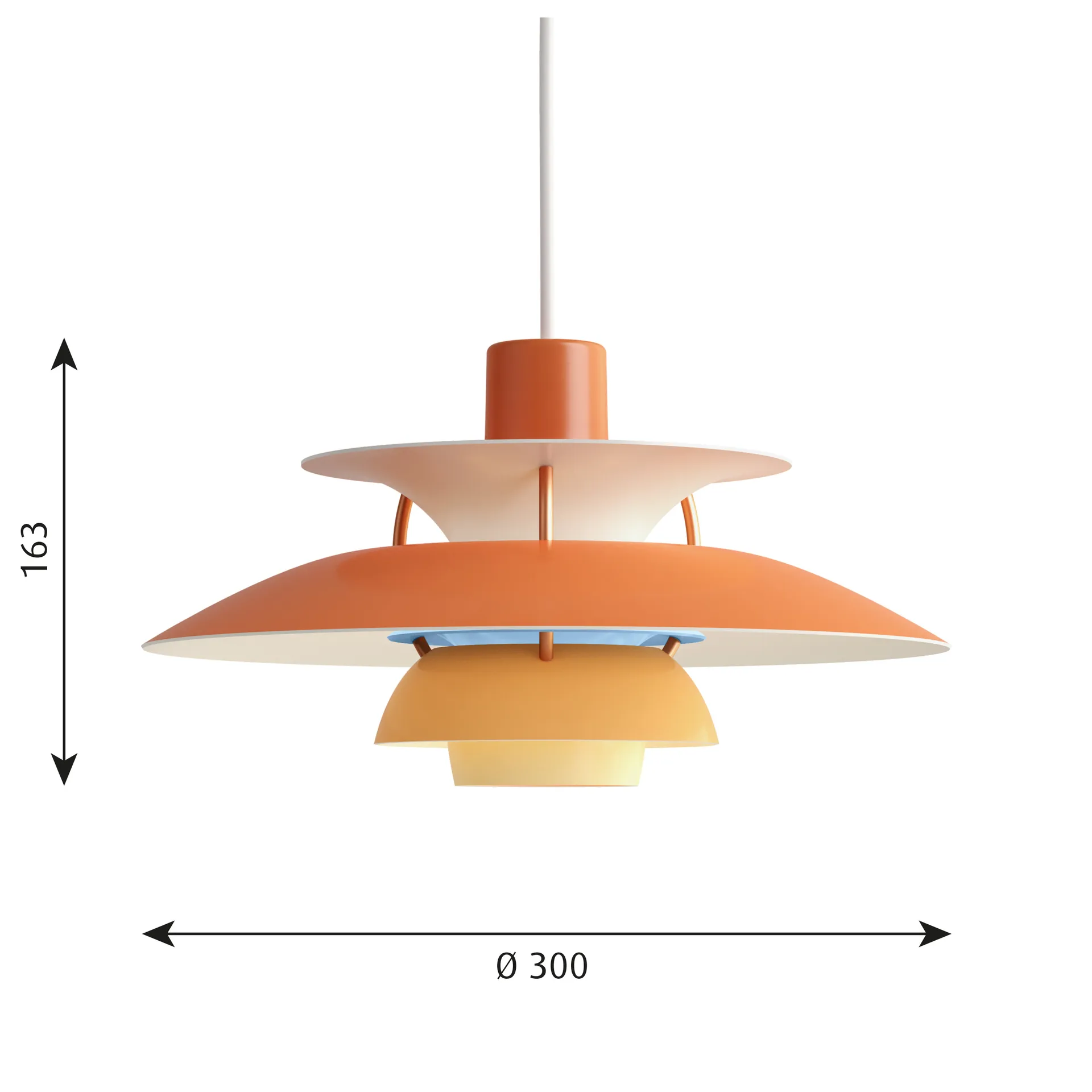 Candeeiro suspenso PH 5, Ø300, Laranja Louis Poulsen