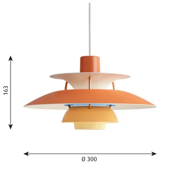 Candeeiro suspenso PH 5 - Ø300, Laranja - Louis Poulsen