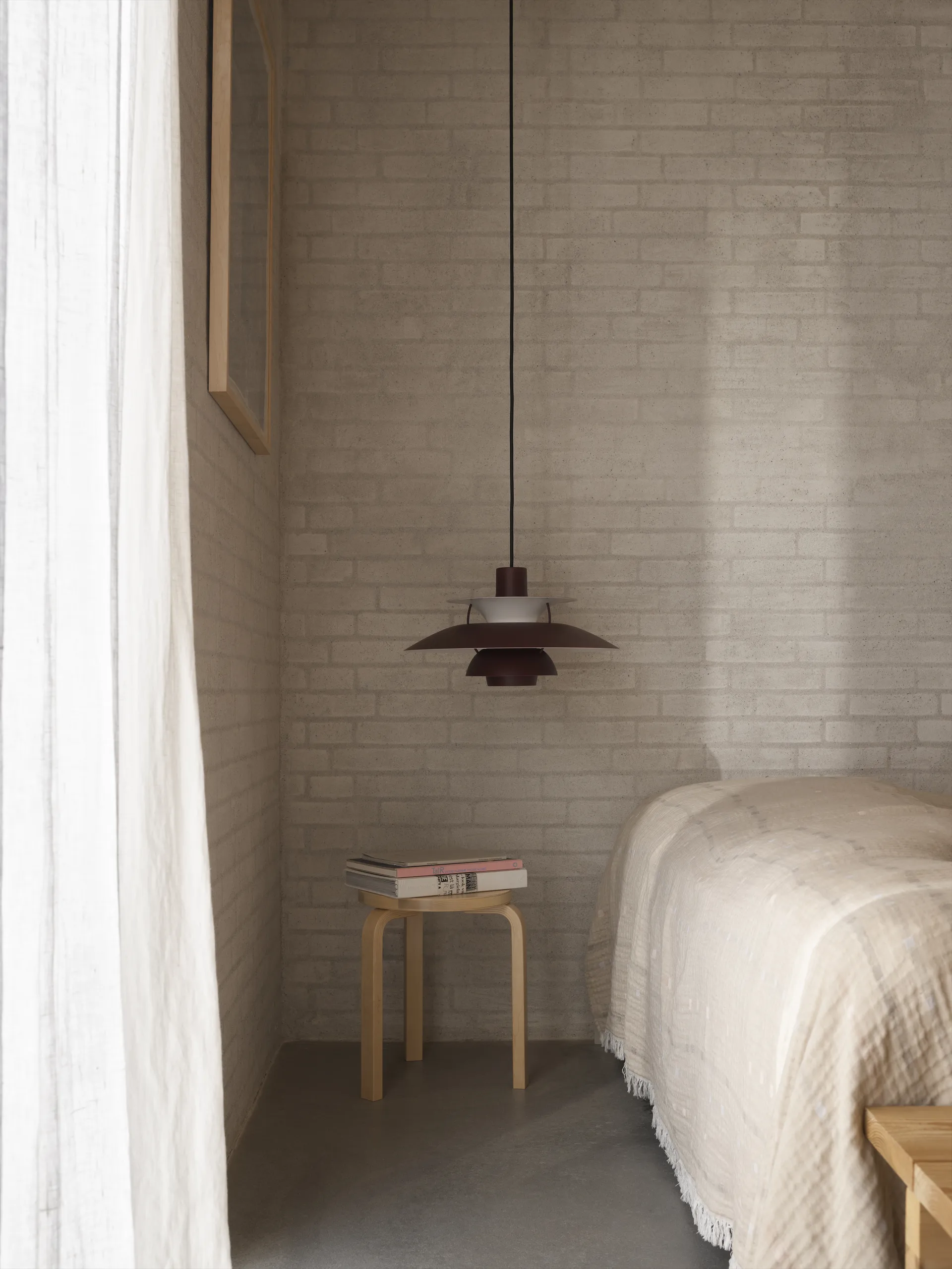Candeeiro suspenso PH 5, Ø300, Monochrom burgundy Louis Poulsen