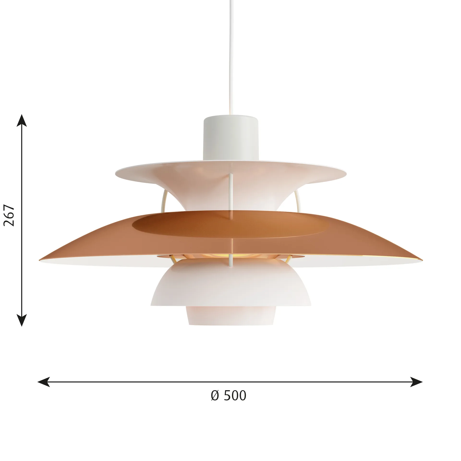Candeeiro suspenso PH 5, Ø500, Cobre Louis Poulsen