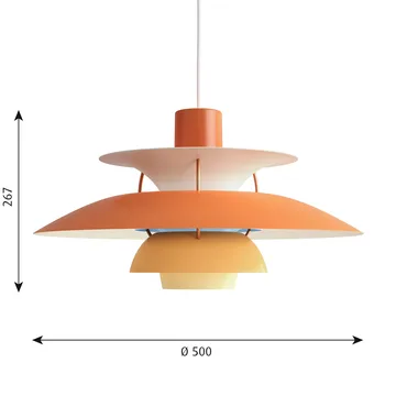 Candeeiro suspenso PH 5 - Ø500, Laranja - Louis Poulsen