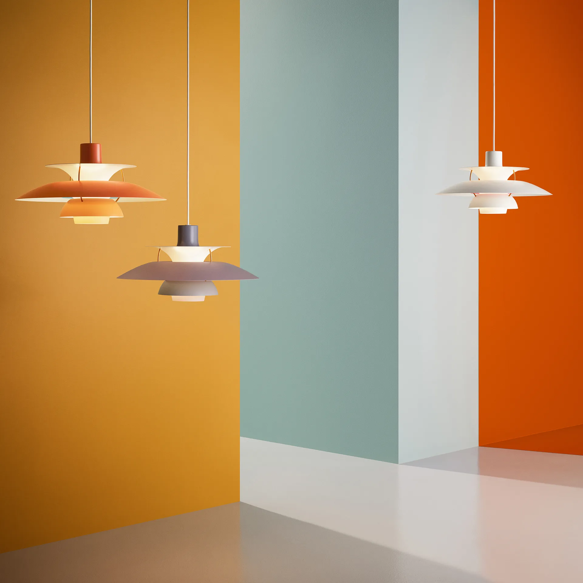 Candeeiro suspenso PH 5, Ø500, Laranja Louis Poulsen