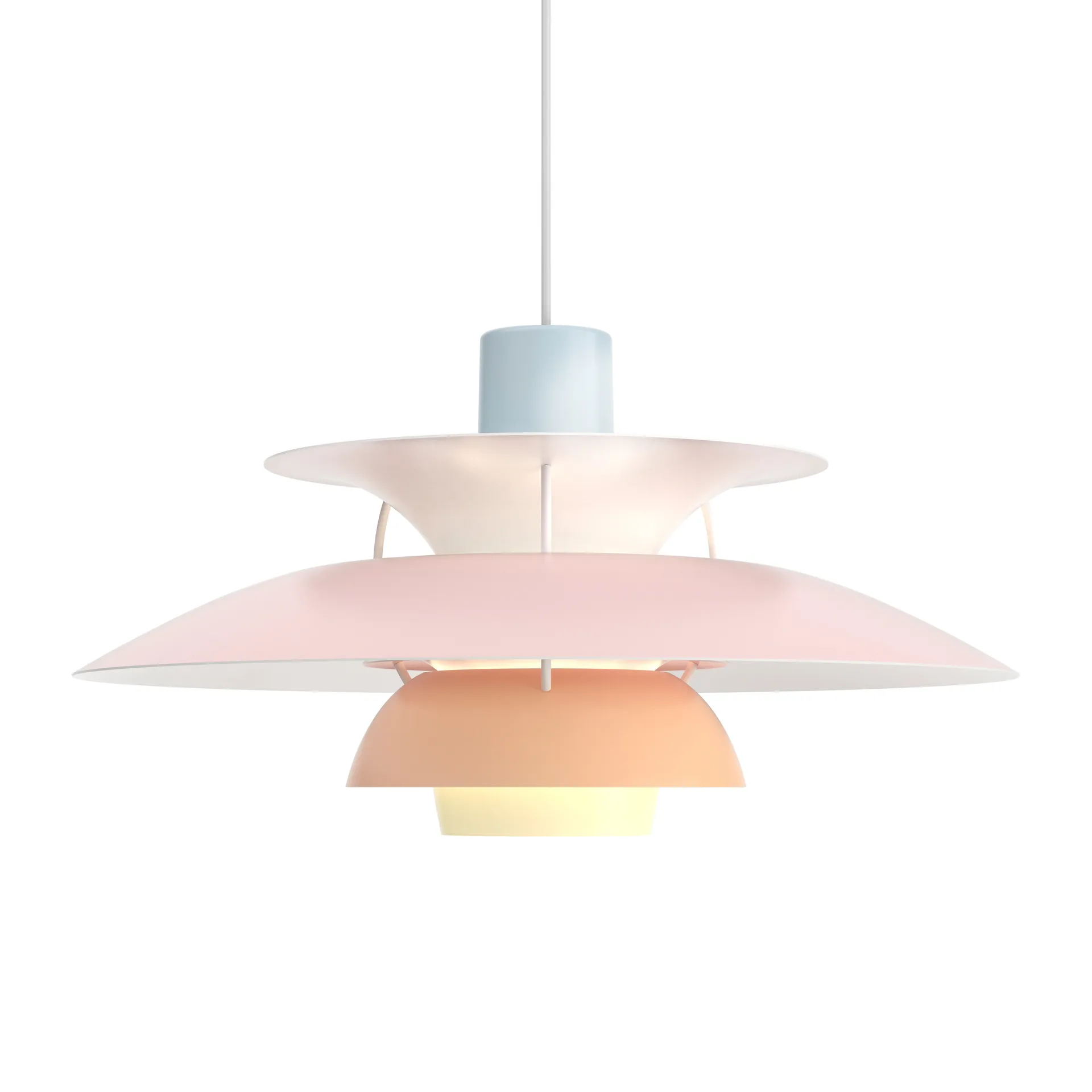 Candeeiro suspenso PH 5, Ø500, Pastel-azul-rosa-peach Louis Poulsen