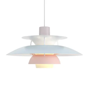 Candeeiro suspenso PH 5 - Ø500, Pastel-cinzento ostra-azul-rosa - Louis Poulsen
