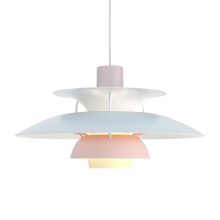 Candeeiro suspenso PH 5 - Ø500, Pastel-cinzento ostra-azul-rosa - Louis Poulsen