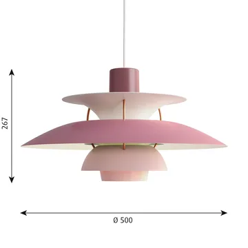 Candeeiro suspenso PH 5 - Ø500, Rosa - Louis Poulsen