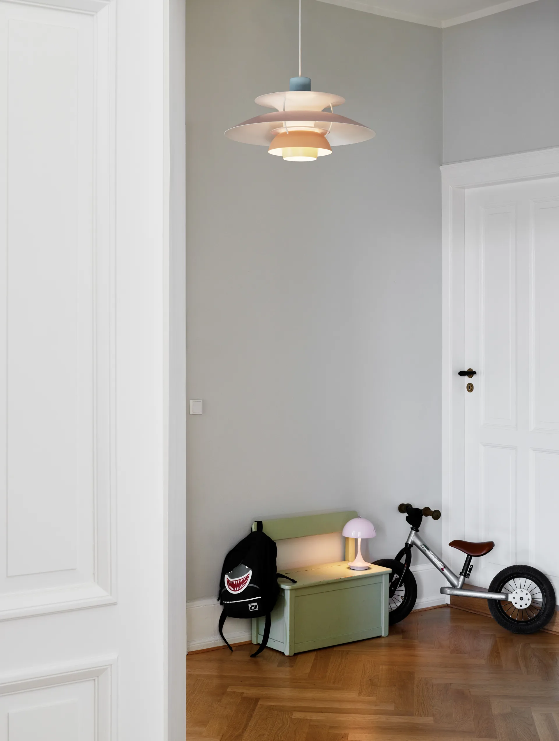 Candeeiro suspenso PH 5, Pastel-azul-rosa-peach Louis Poulsen