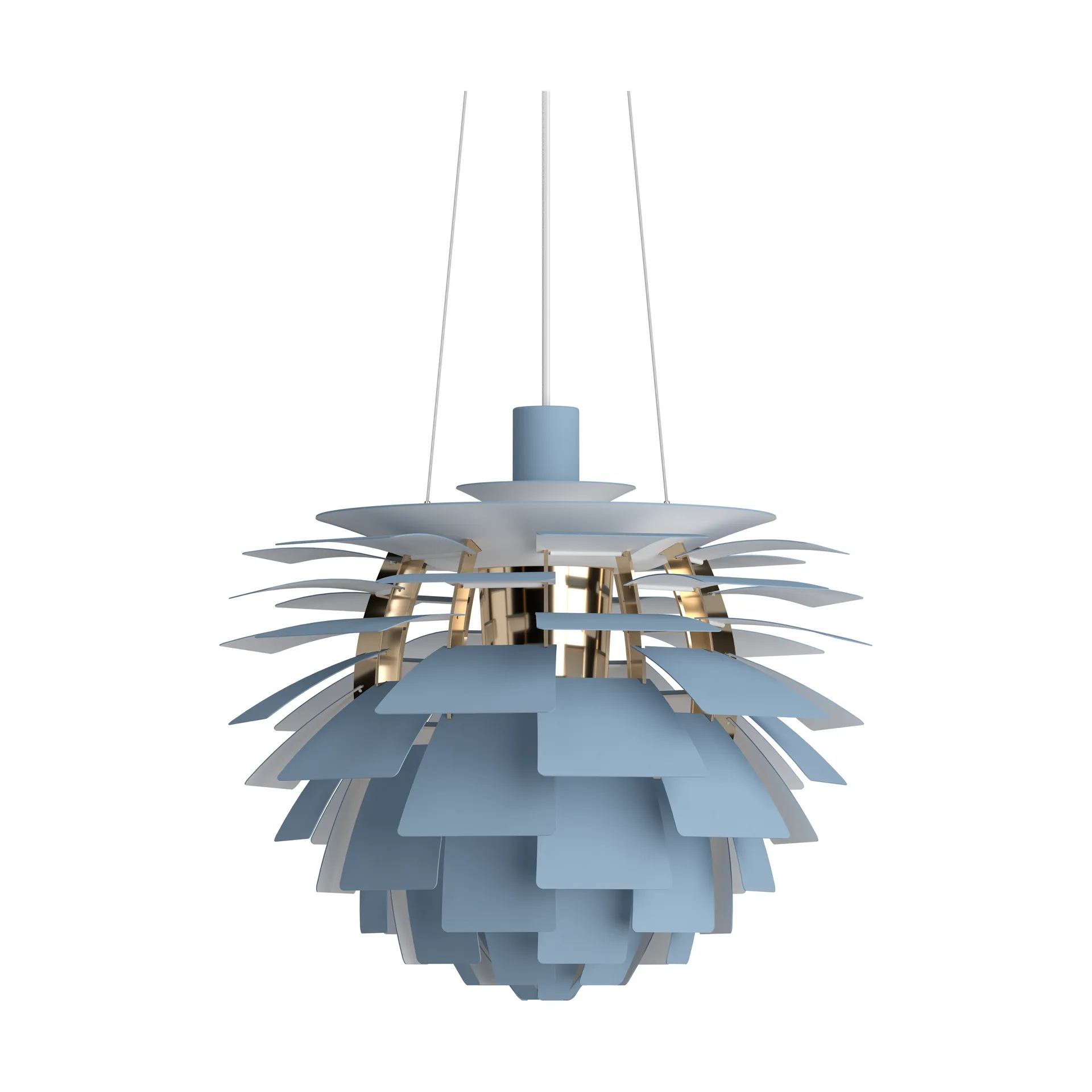 Candeeiro suspenso PH Artichoke Ø48 cm, Dusty blue-brass metallised Louis Poulsen