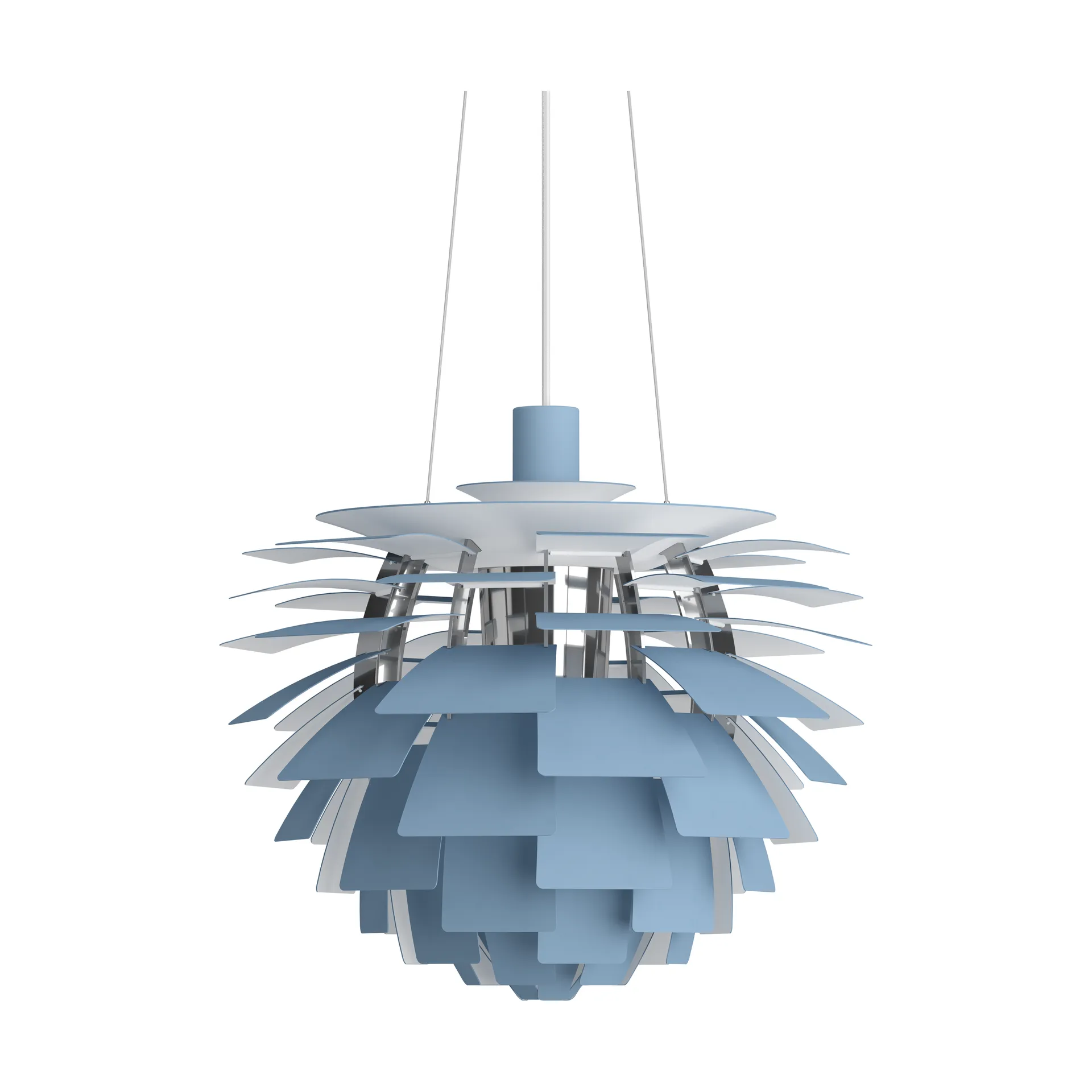 Candeeiro suspenso PH Artichoke Ø48 cm, Dusty blue-high lustre chrome plated Louis Poulsen