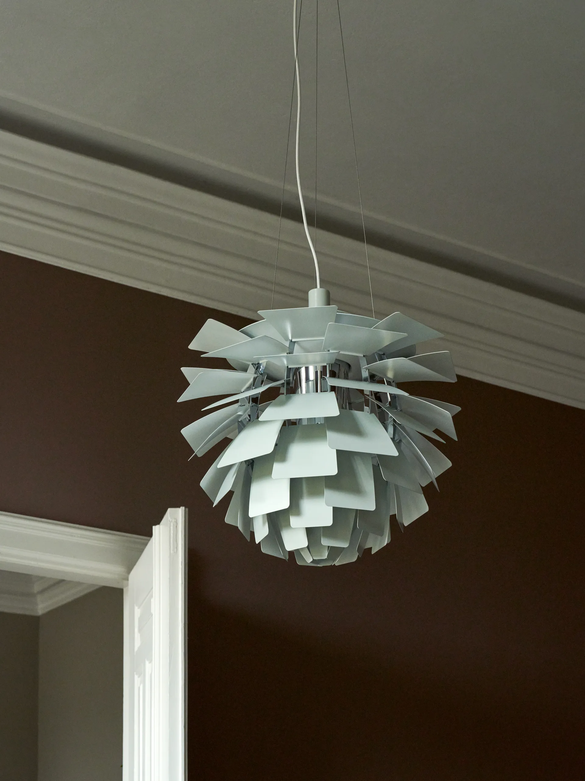 Candeeiro suspenso PH Artichoke Ø48 cm, Dusty green-high lustre chrome plated Louis Poulsen