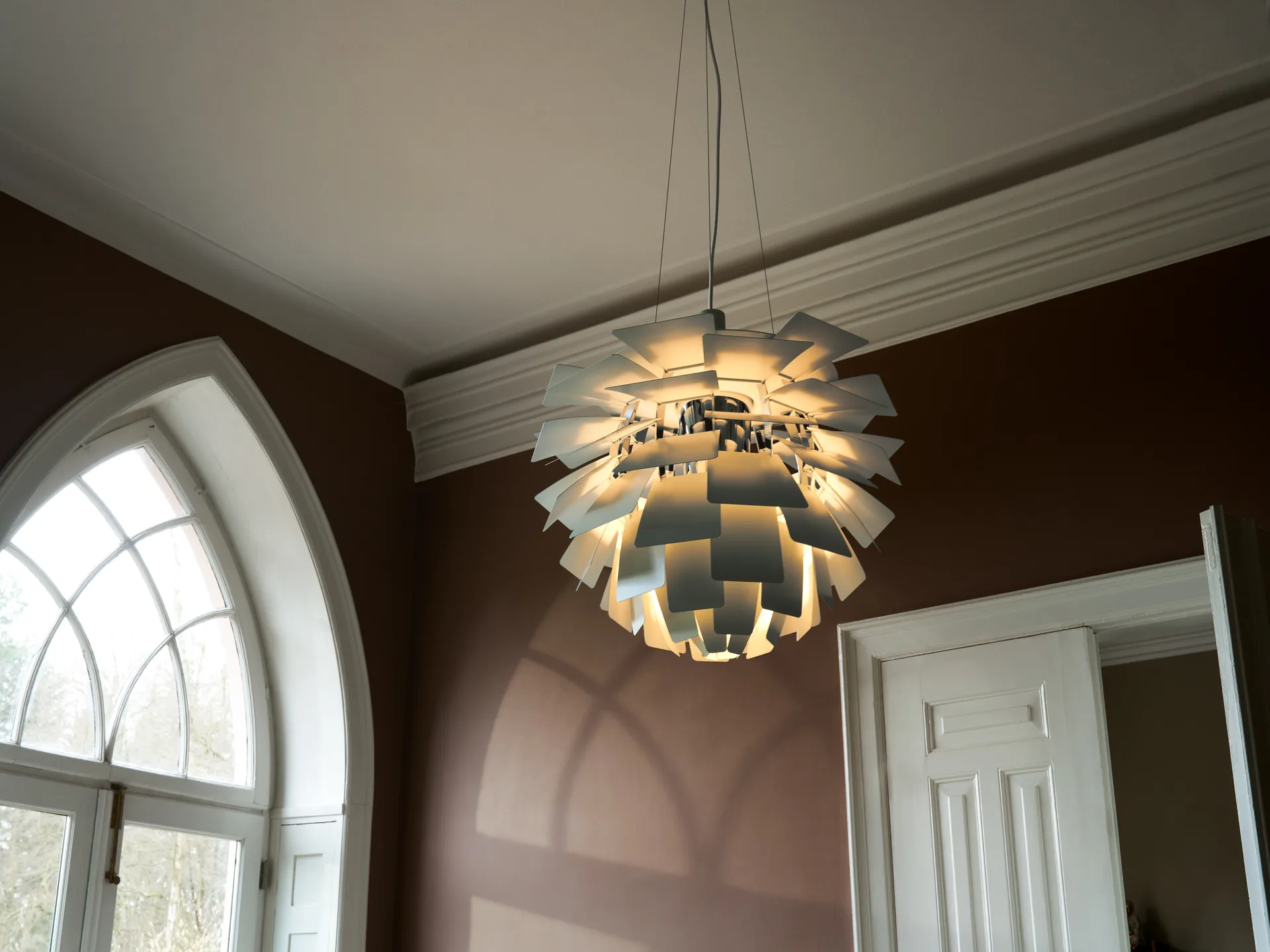 Candeeiro suspenso PH Artichoke Ø48 cm, Dusty green-high lustre chrome plated Louis Poulsen