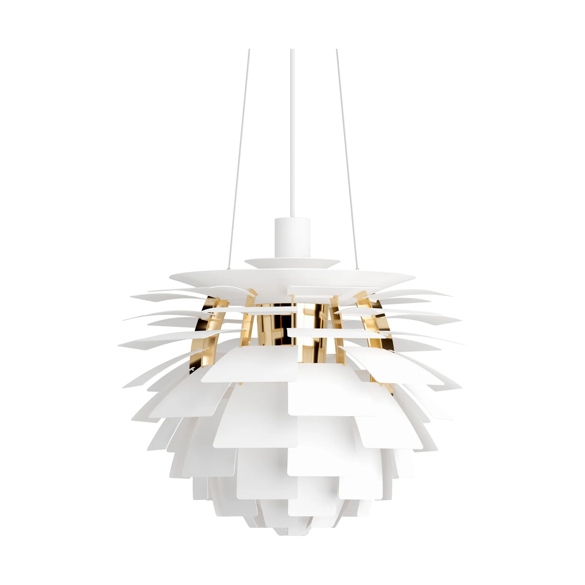 Candeeiro suspenso PH Artichoke Ø48 cm, Soft white-brass metallised Louis Poulsen