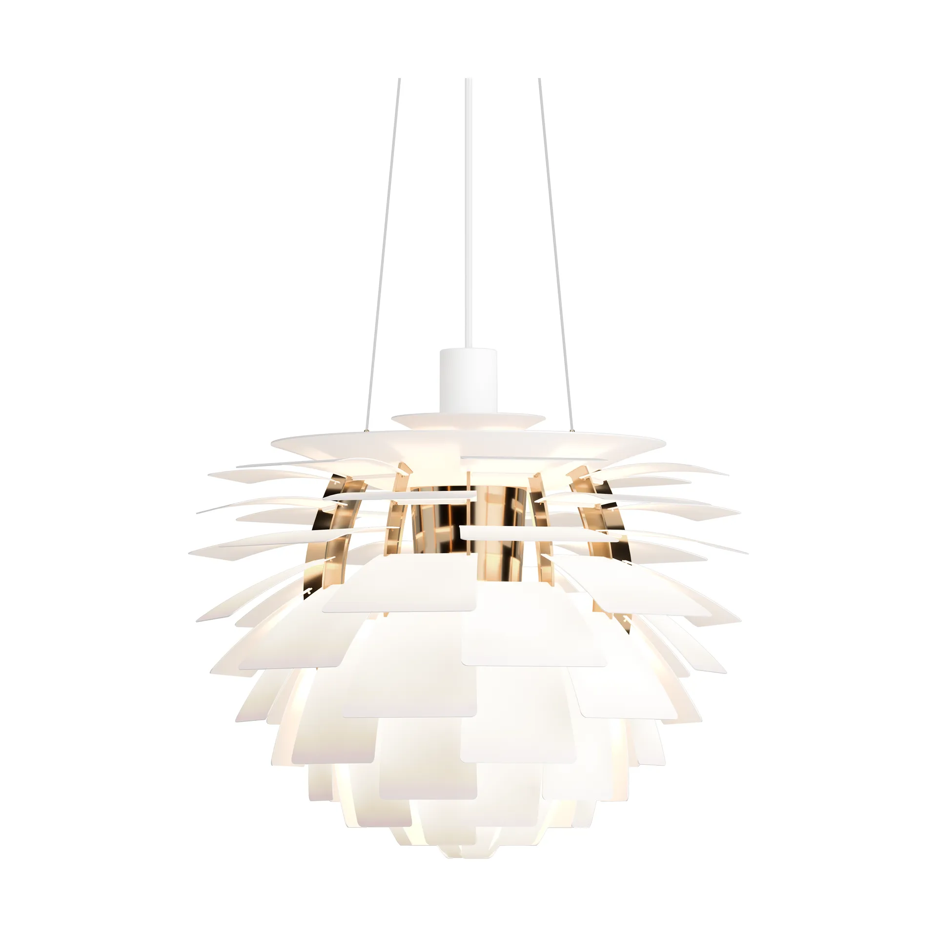 Candeeiro suspenso PH Artichoke Ø48 cm, Soft white-brass metallised Louis Poulsen
