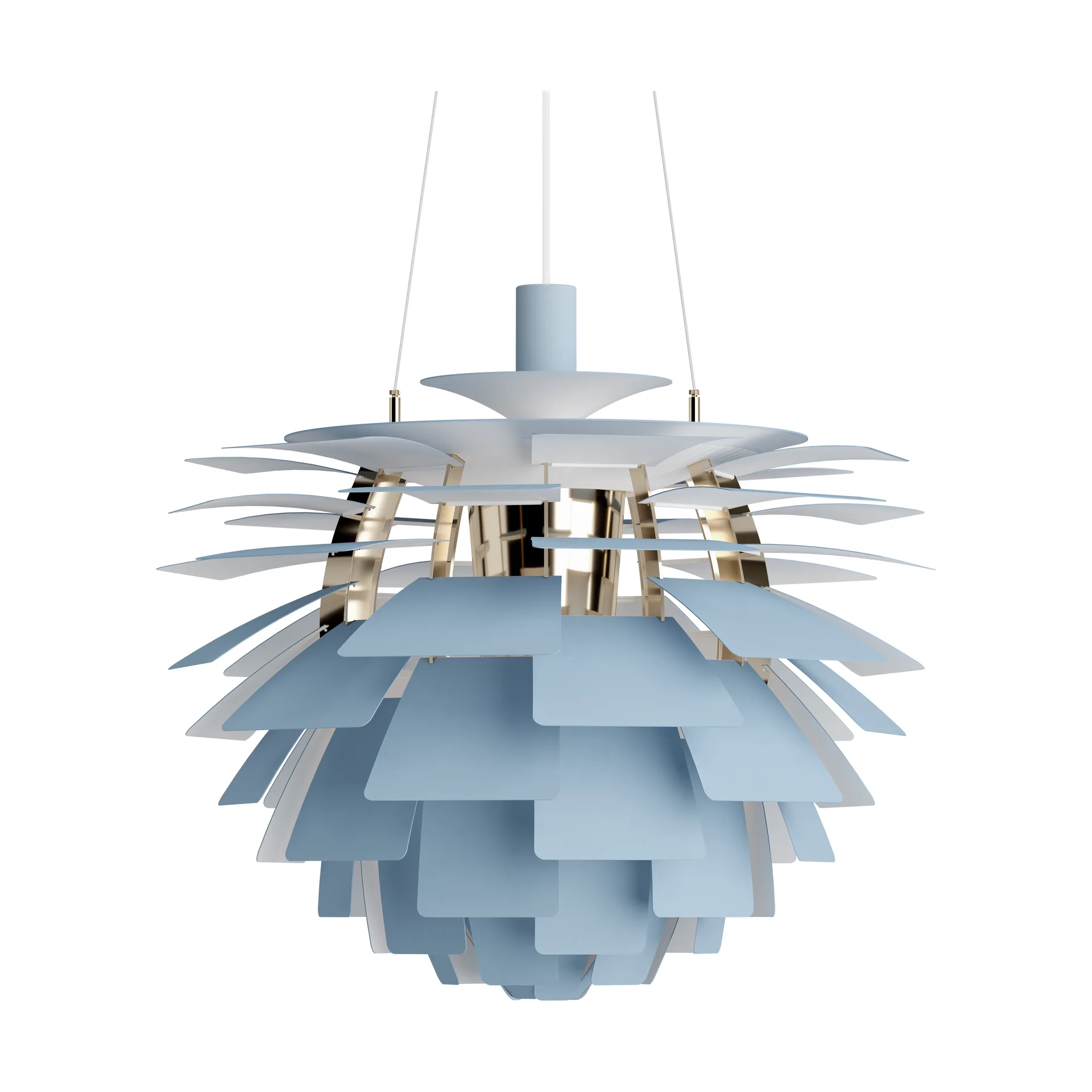 Candeeiro suspenso PH Artichoke Ø60 cm, Dusty blue-brass metallised Louis Poulsen