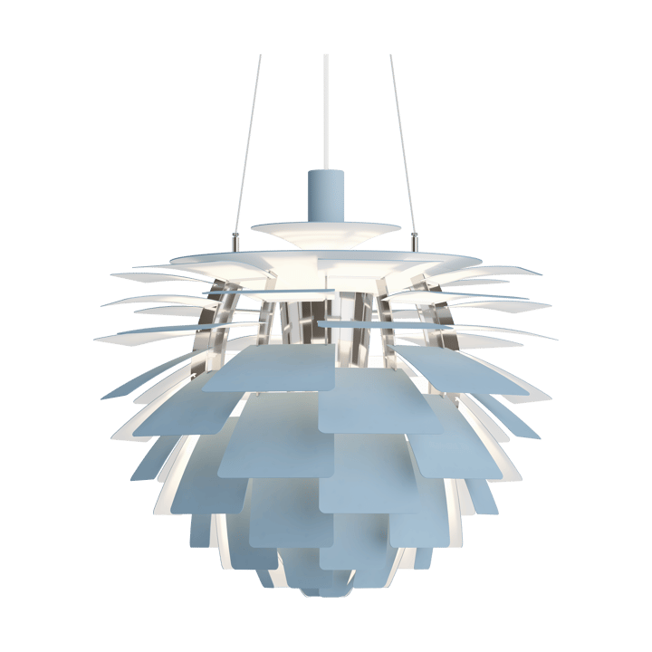 Candeeiro suspenso PH Artichoke Ø60 cm, Dusty blue-high lustre chrome plated Louis Poulsen