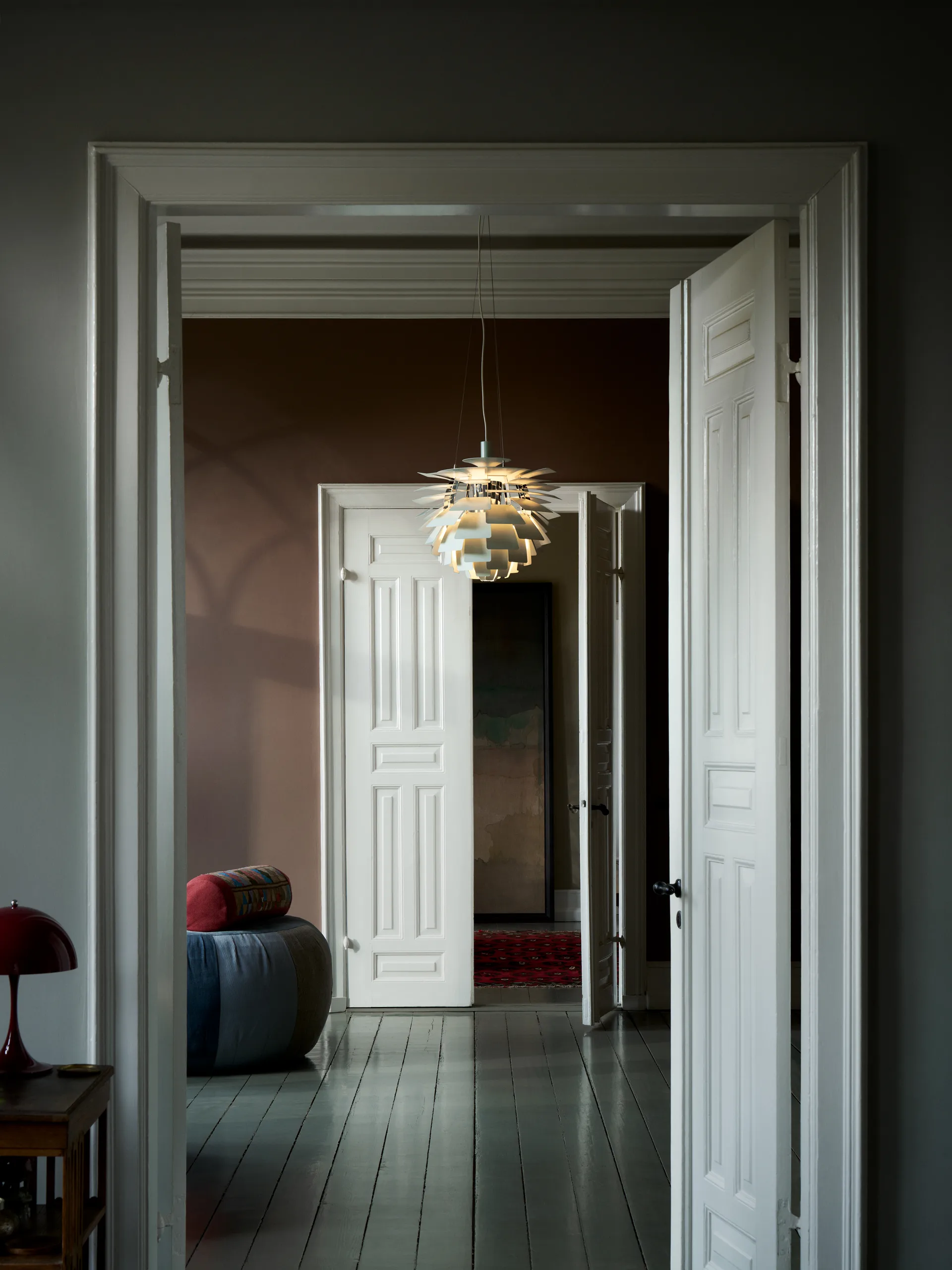 Candeeiro suspenso PH Artichoke Ø60 cm, Dusty green-high lustre chrome plated Louis Poulsen