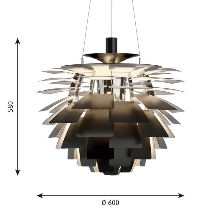 Candeeiro suspenso PH Artichoke Ø60 cm, Preto Louis Poulsen