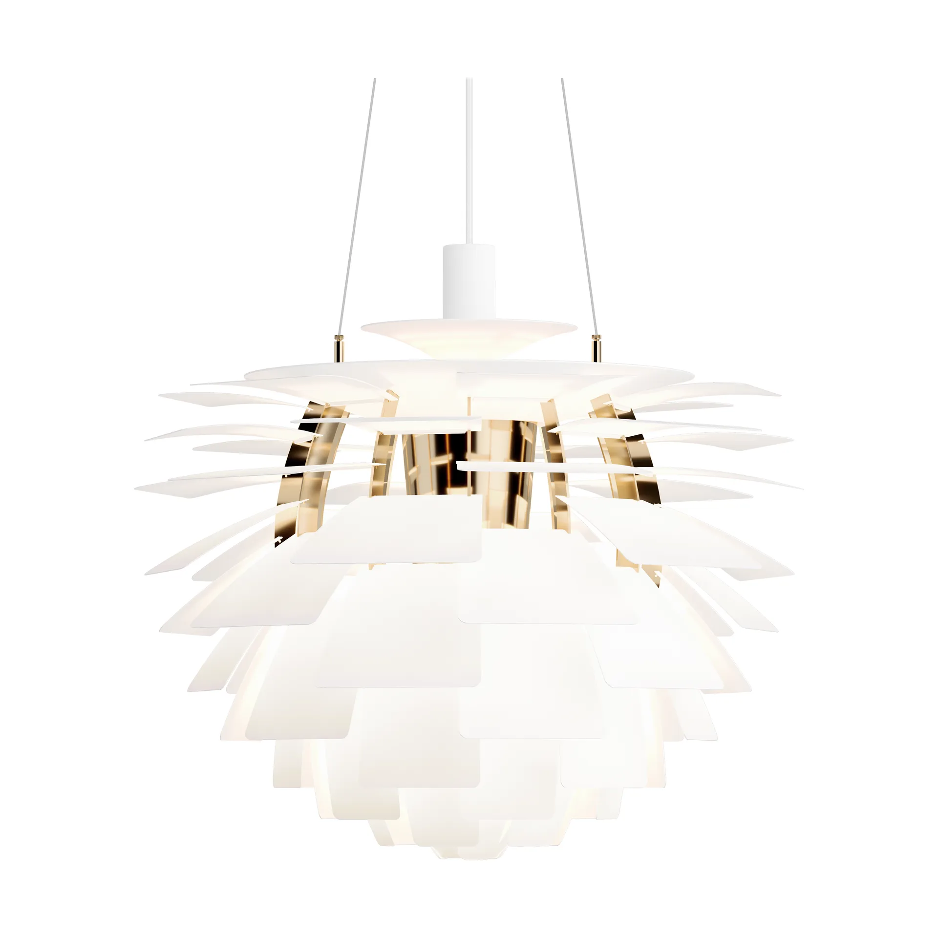 Candeeiro suspenso PH Artichoke Ø60 cm, Soft white-brass metallised Louis Poulsen