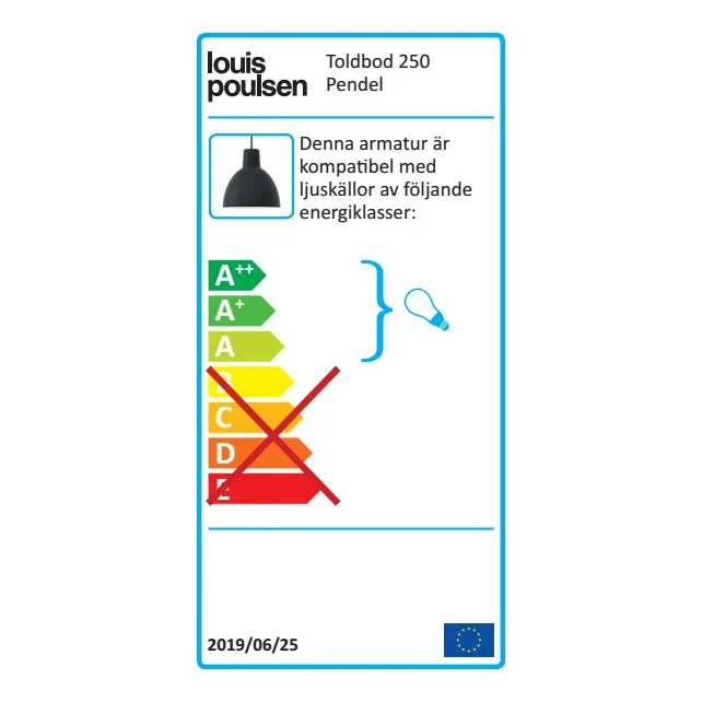 Candeeiro suspenso Toldbod 250, Preto Louis Poulsen