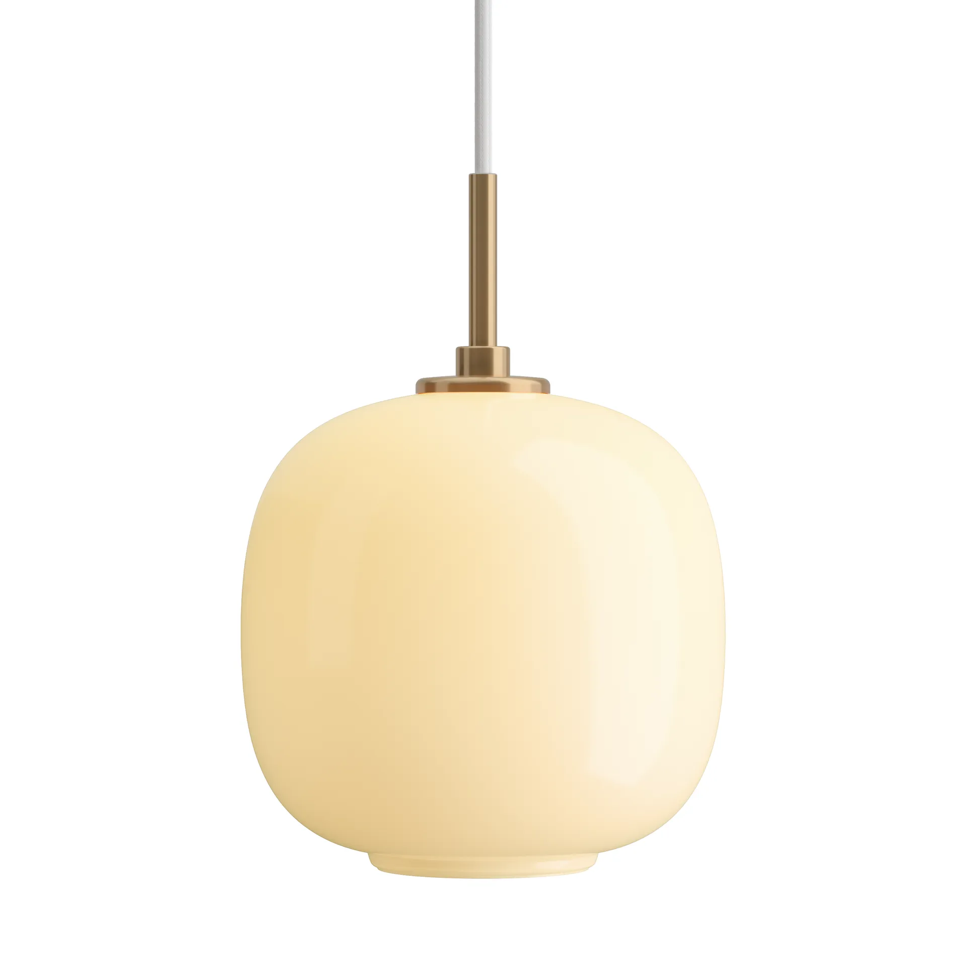 Candeeiro suspenso VL45 Radiohus Ø17,5 cm, Brass-pale yellow glass Louis Poulsen
