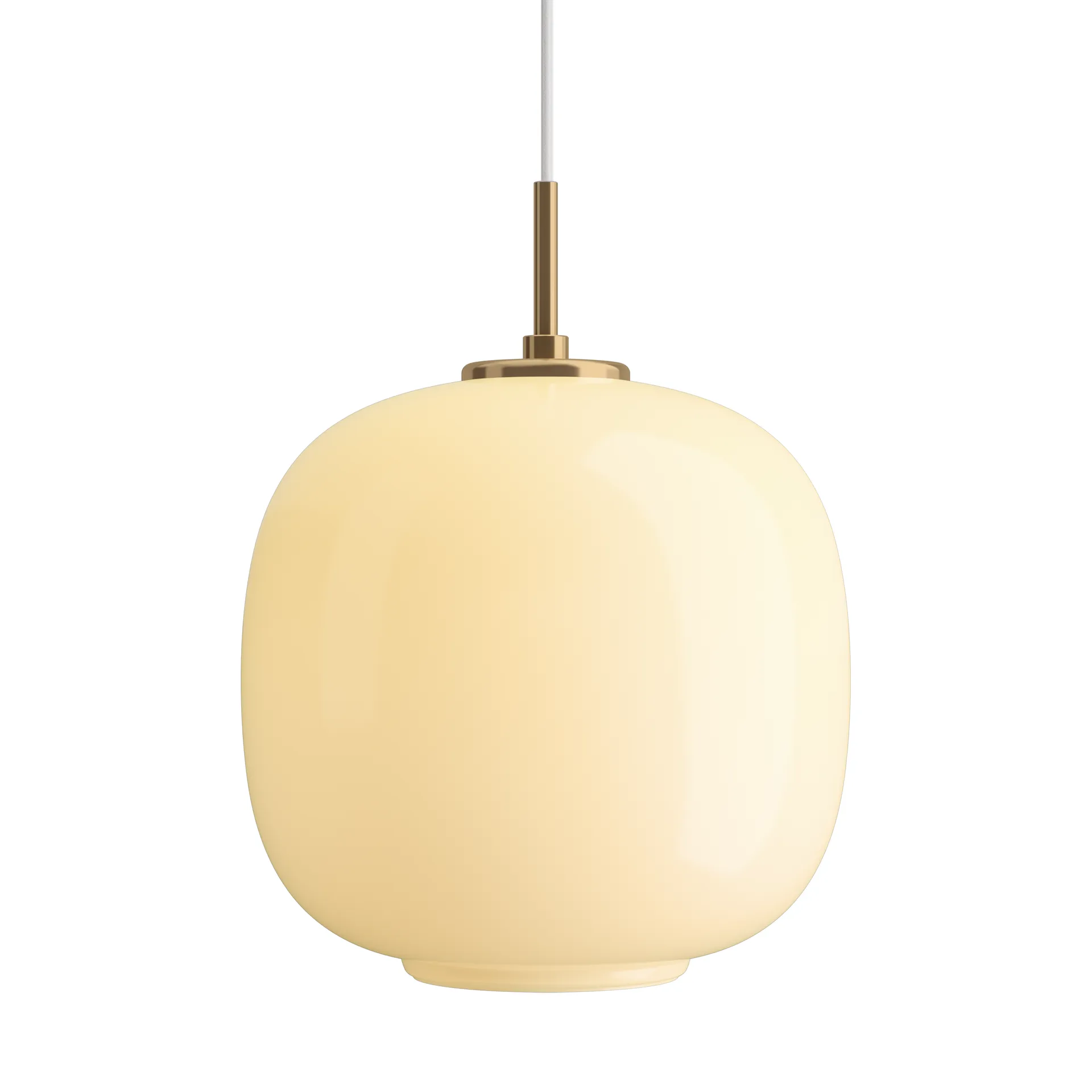Candeeiro suspenso VL45 Radiohus Ø25 cm, Brass-pale yellow glass Louis Poulsen