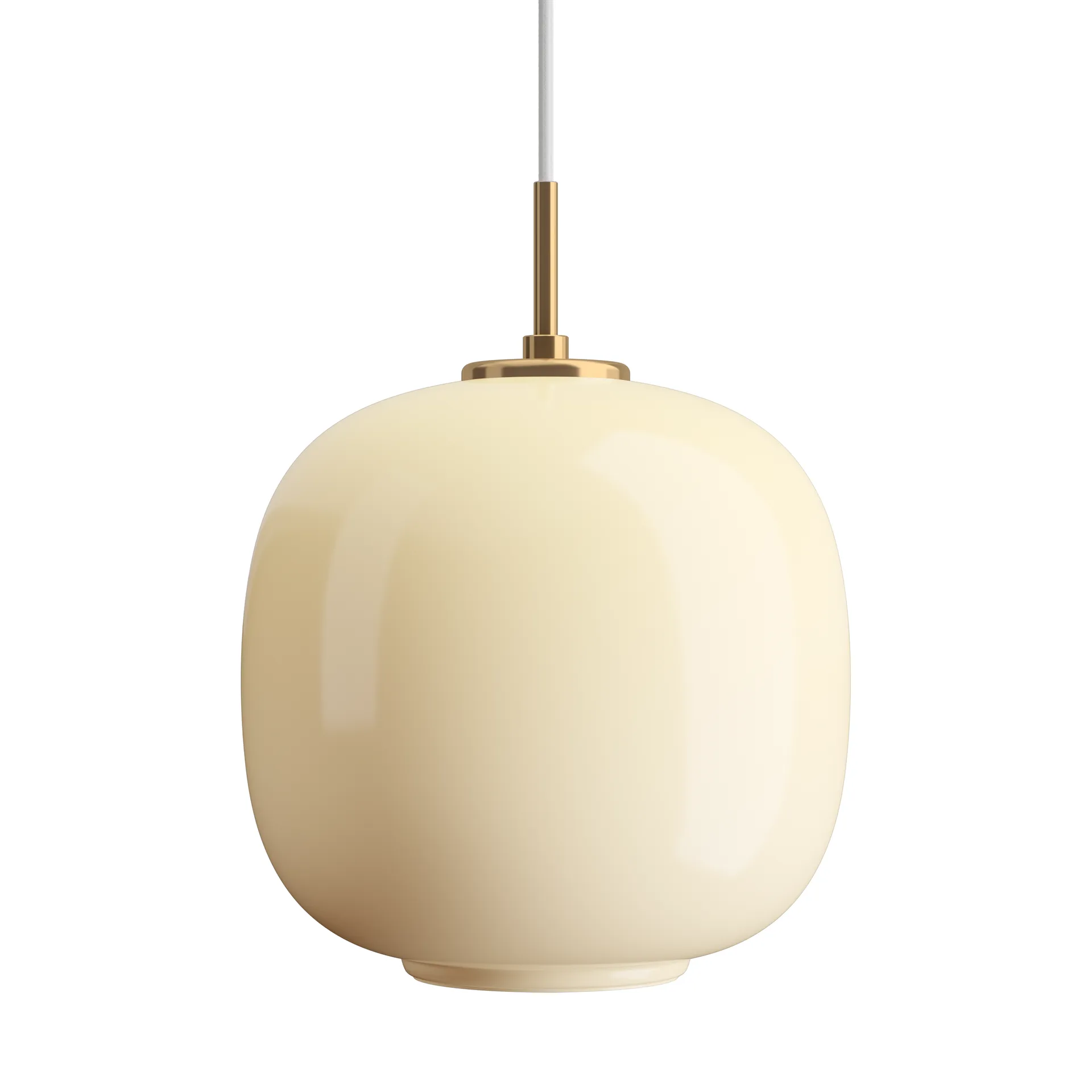 Candeeiro suspenso VL45 Radiohus Ø25 cm, Brass-pale yellow glass Louis Poulsen