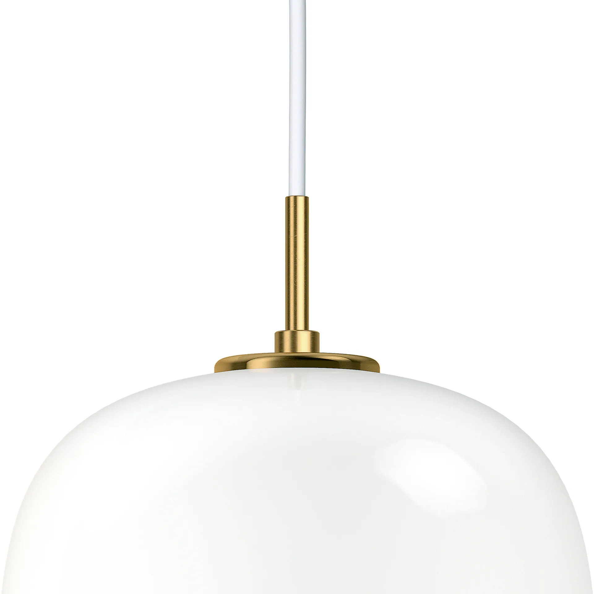 Candeeiro suspenso VL45 Radiohus Ø25 cm, Brass-white opal glass Louis Poulsen