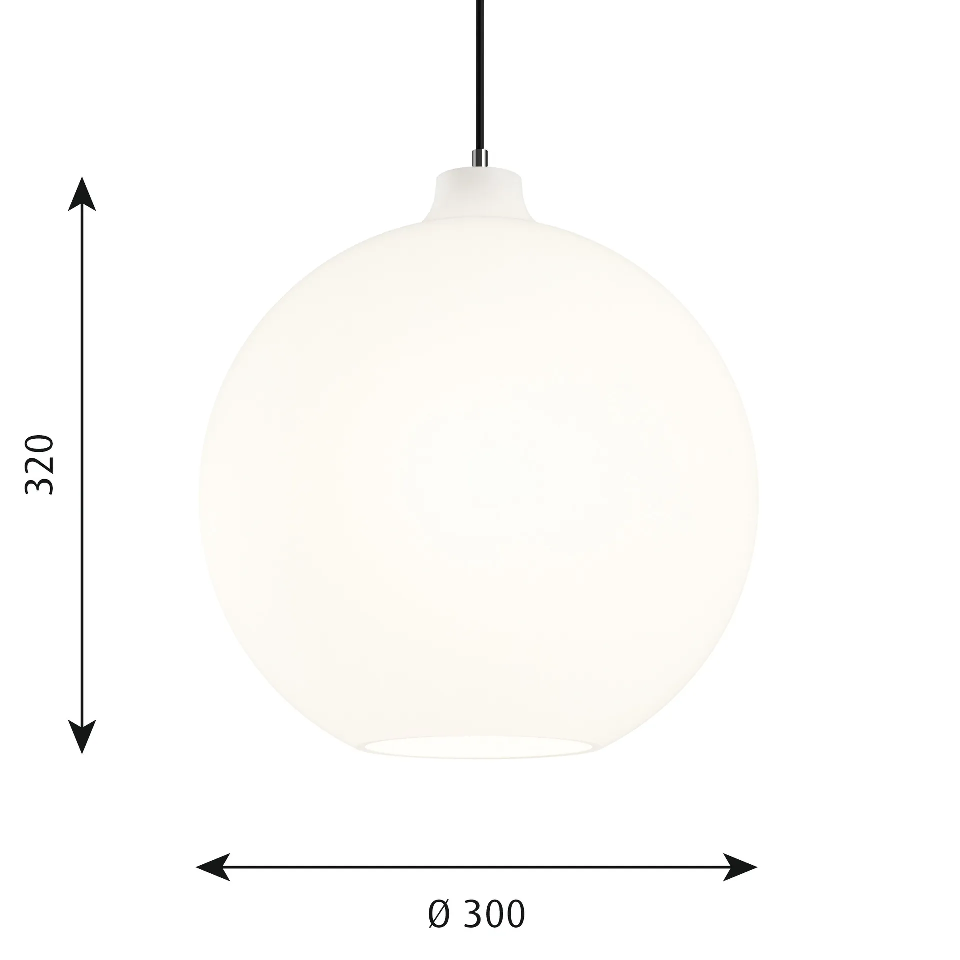 Candeeiro suspenso Wohlert Ø30 cm, White opal glass Louis Poulsen