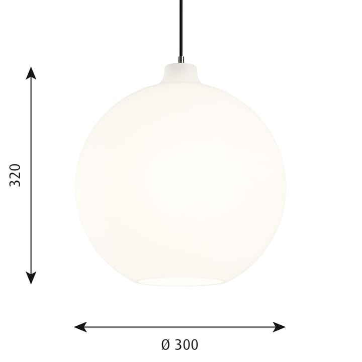 Candeeiro suspenso Wohlert Ø30 cm, White opal glass Louis Poulsen