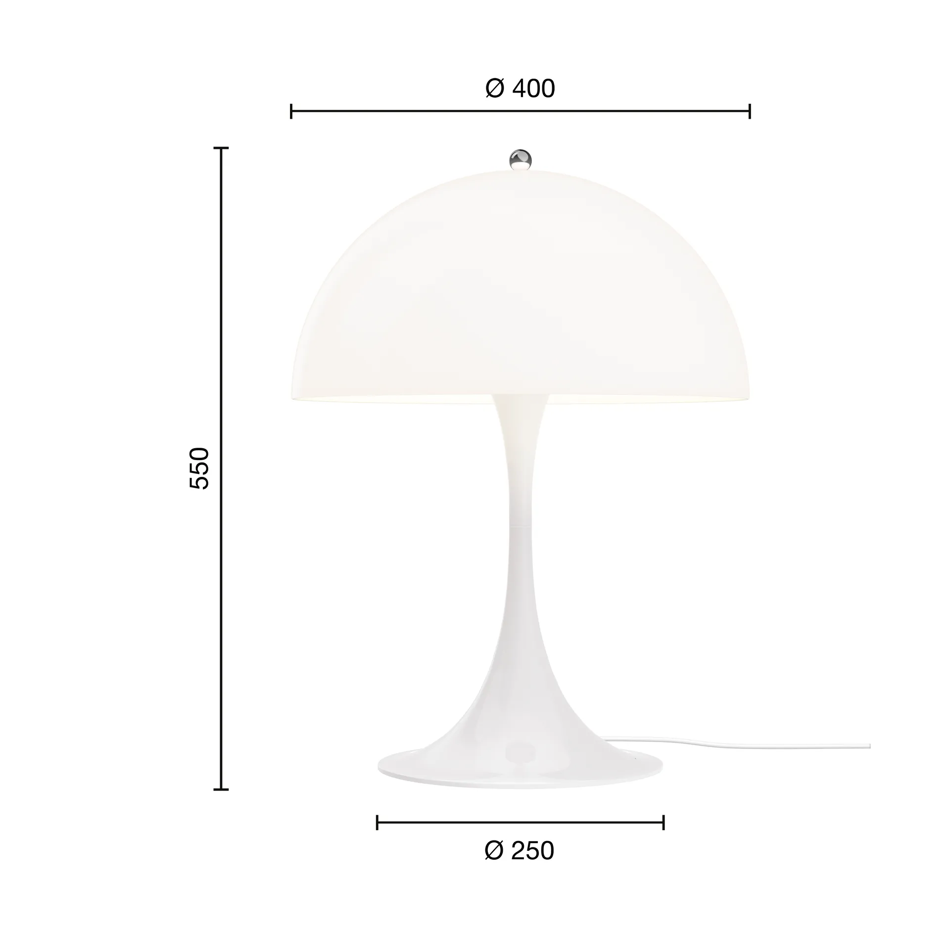 Panthella 400 candeeiro de mesa, V3, Opal white Louis Poulsen