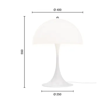 Panthella 400 candeeiro de mesa - V3, Opal white - Louis Poulsen