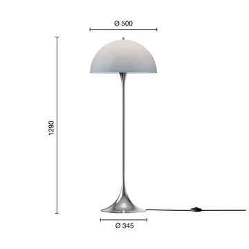 Panthella 500 candeeiro de pé - Original opal azul‑cinzento - Louis Poulsen