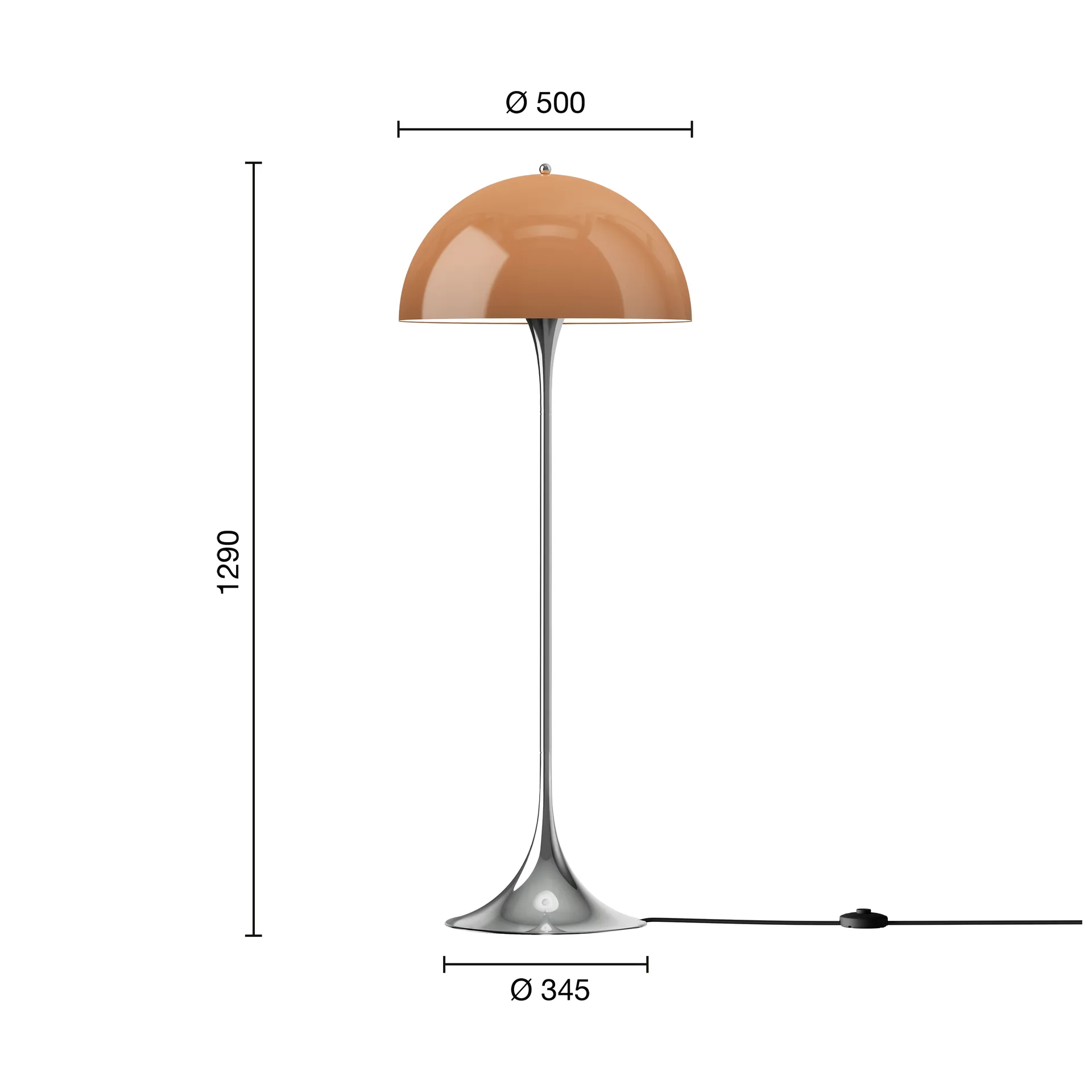 Panthella 500 candeeiro de pé, Original opal brown Louis Poulsen
