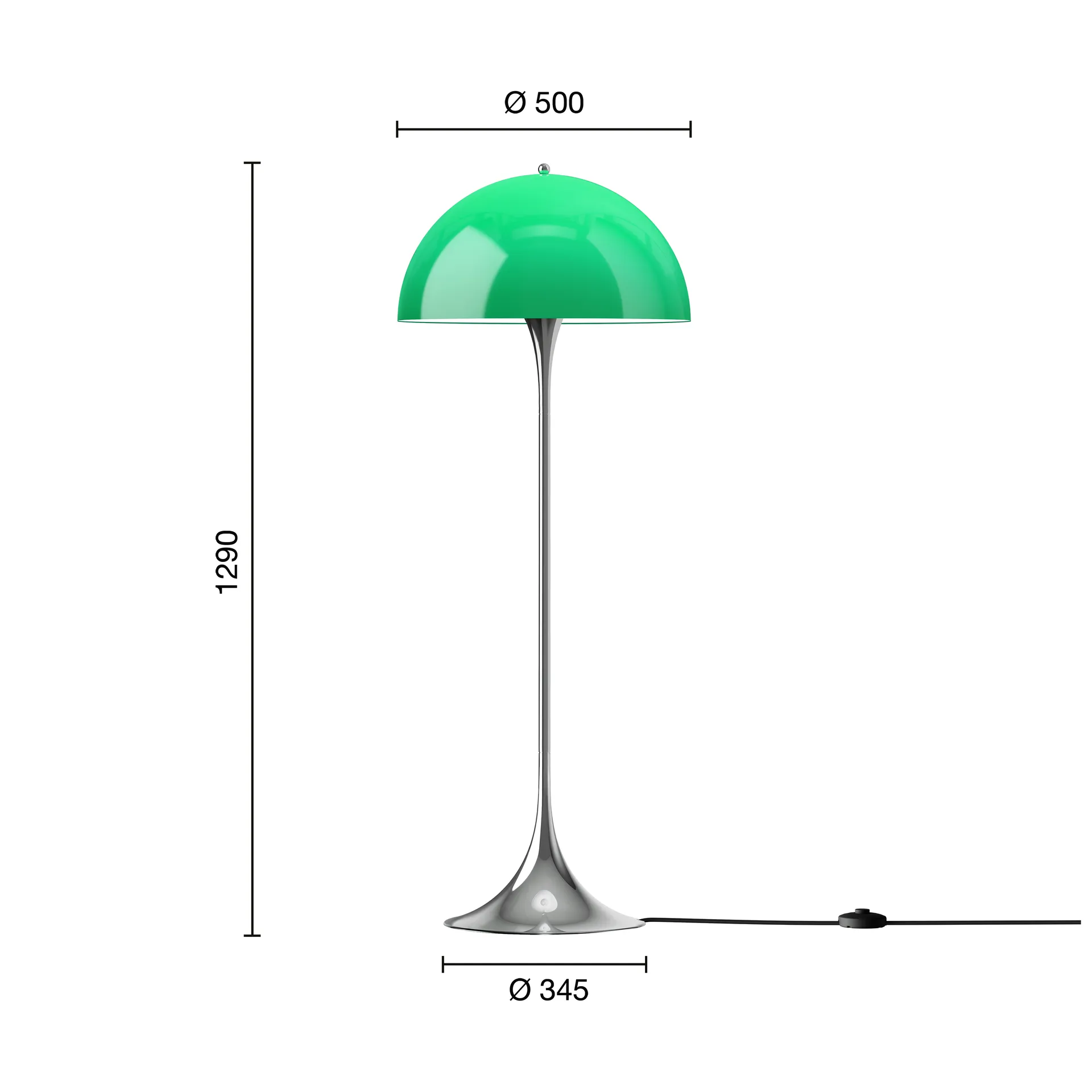 Panthella 500 candeeiro de pé, Original opal green Louis Poulsen