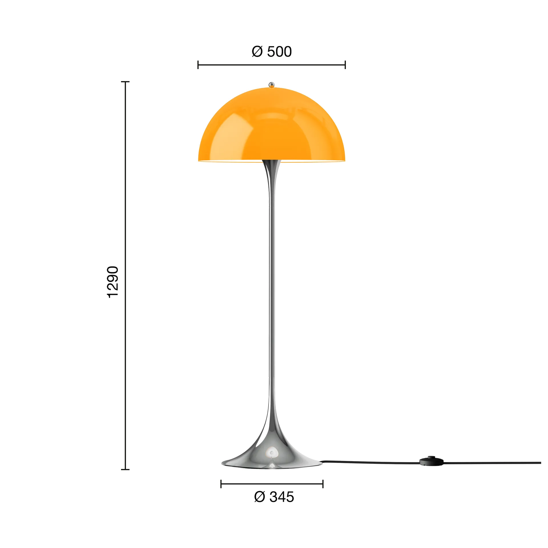 Panthella 500 candeeiro de pé, Original opal laranja Louis Poulsen