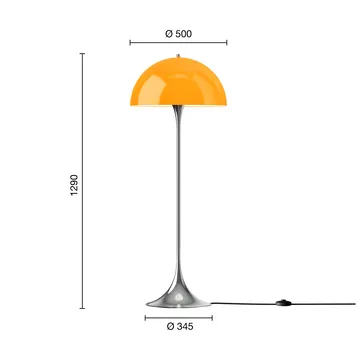 Panthella 500 candeeiro de pé - Original opal laranja - Louis Poulsen