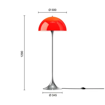 Panthella 500 candeeiro de pé - Original opal red - Louis Poulsen
